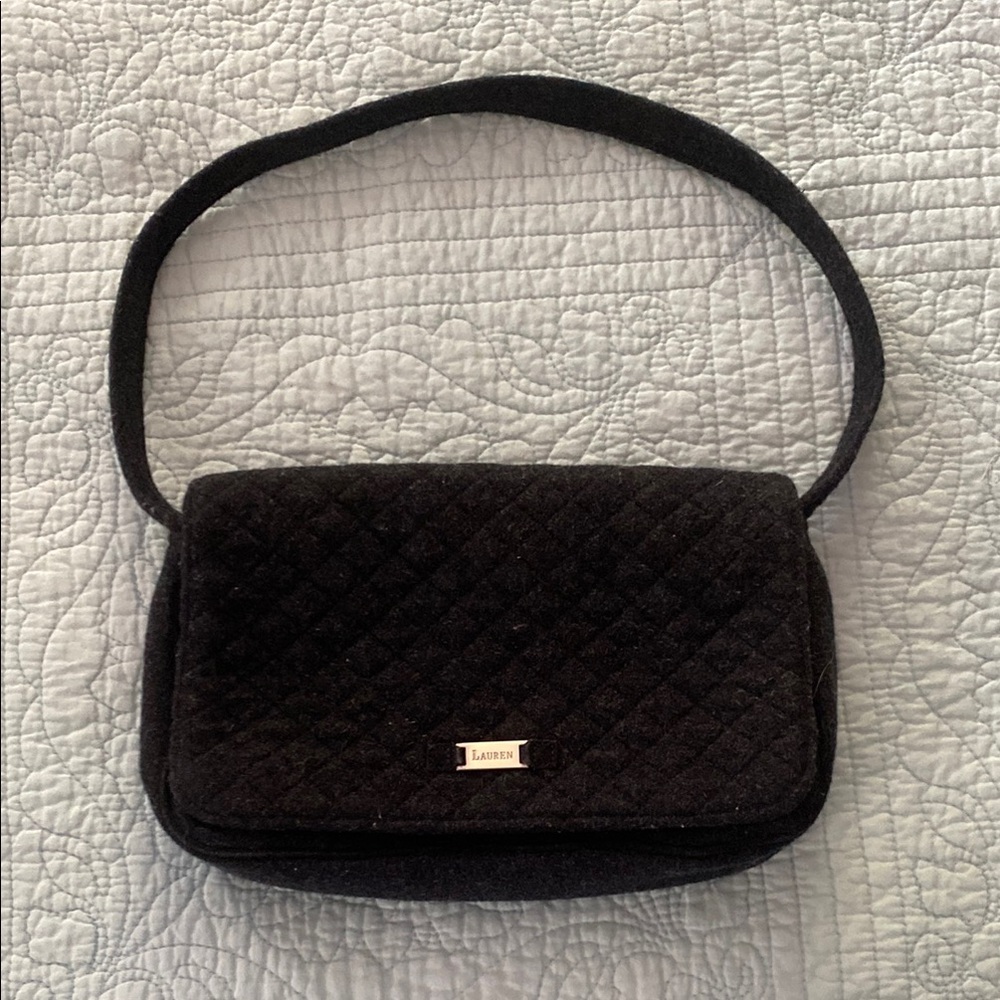 NWOT Lauren Ralph Lauren Quilted Wool Shoulder Bag